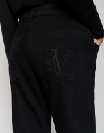 Pantalón ancho vaquero negro