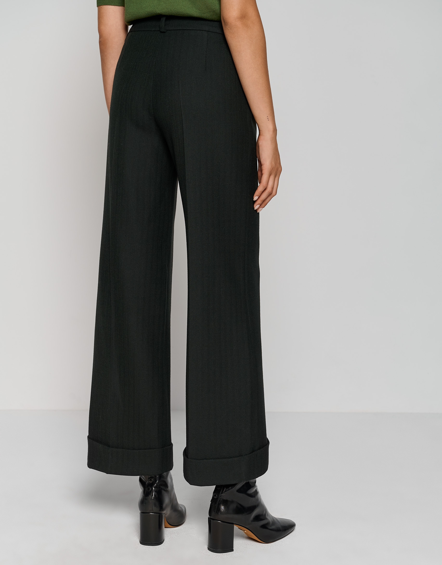 Green herringbone tailored pants - Woman | Roberto Verino