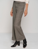 Beige herringbone tailored pants