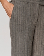 Beige herringbone tailored pants