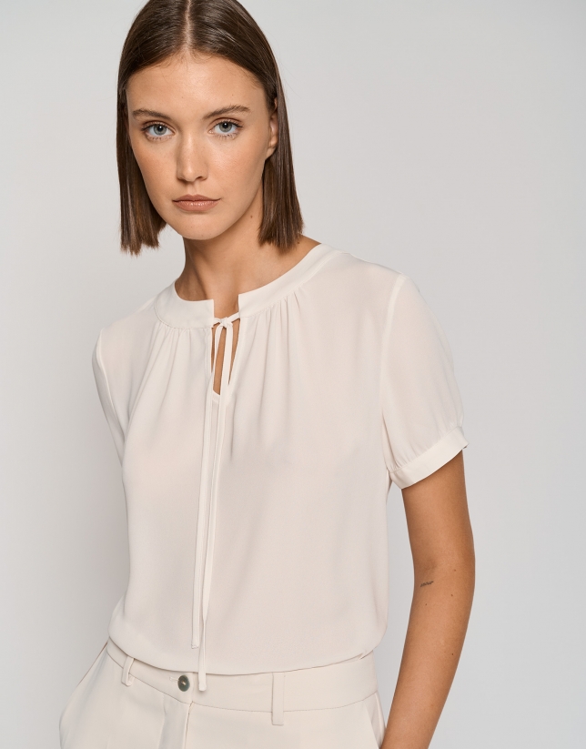 Beige deals chiffon blouse