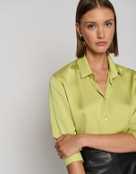 Green satiny-finish shirt