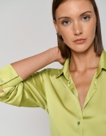 Green satiny-finish shirt