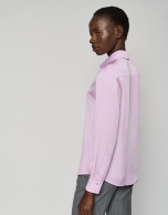 Pink satiny-finish shirt