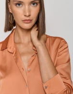 Orange satiny-finish shirt