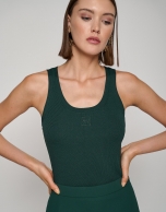 Green ribbed top with embroidered RV logo 