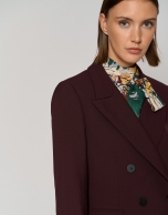 Maroon crepe double-breasted blazer