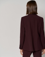 Maroon crepe double-breasted blazer