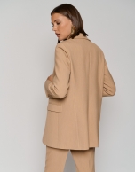 Camel double crepe blazer with one button