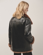 Dark brown double-faced leather jacket