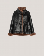 Dark brown double-faced leather jacket