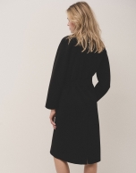 Long black double-faced cloth coat