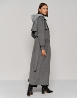 Long gray trench coat