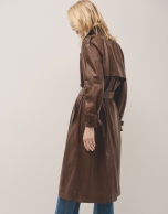 Long brown napa raincoat