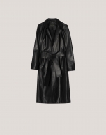 Long black napa raincoat