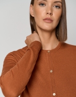 Orange fine gauge wool knit jacket 