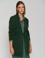 Long green wool and alpaca jacket