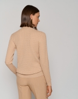 Camel ribbed herringbone sweater