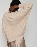 Camel oversize plush sweater