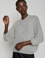 Gray oversize plush sweater