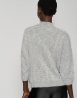 Gray oversize plush sweater