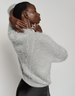 Gray oversize plush sweater