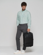 Dark grey dyed fine twill chinos