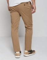 Tan dyed chino trousers