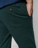 Dark green dyed chino trousers