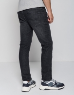 Dark gray regular fit denim pants