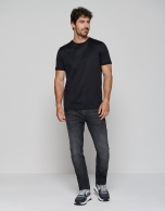 Dark gray regular fit denim pants