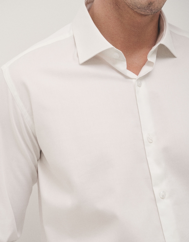 Camisa vestir regular sarga blanca