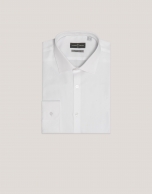 White structured cotton dress shirt