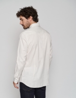 Optic white dyed cotton sport shirt