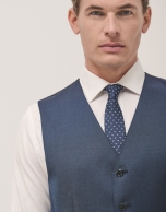 Cadmium blue wool dress waistcoat