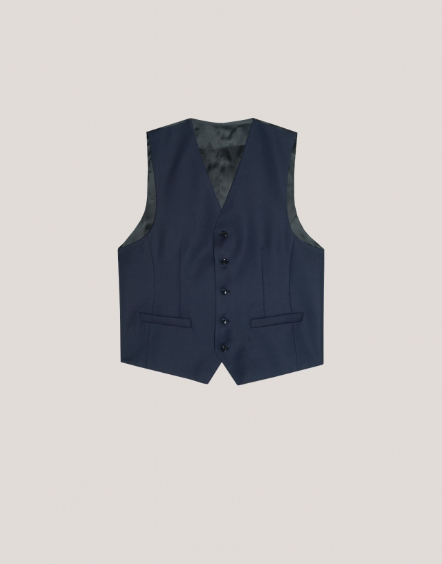 Cadmium blue wool dress waistcoat