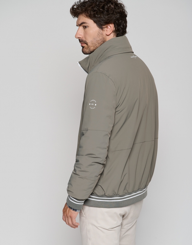 Khaki tech fabric windbreaker