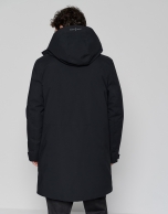 Black minimalist raincoat