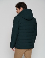 Dark green tech fabric quilted track suit