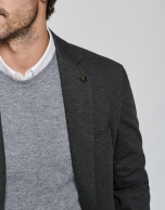 Dark gray knit separate sports jacket