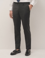 Traje half canvas slim fit liso gris oscuro