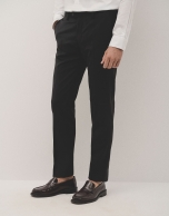 Traje half canvas slim fit liso negro