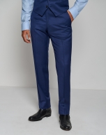 Ink blue slim fit half canvas suit