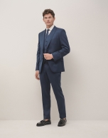 Cadmio blue fake plain regular fit half canvas suit