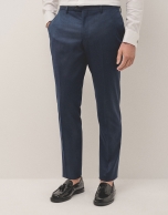 Cadmio blue fake plain regular fit half canvas suit