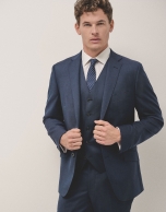 Cadmio blue fake plain regular fit half canvas suit