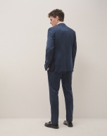 Cadmio blue fake plain regular fit half canvas suit