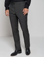 Dark gray fake plain regular fit half canvas suit