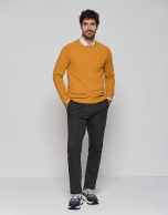 Yellow wool and cashmere sweater