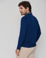 Ink blue wool and cashmere sweater